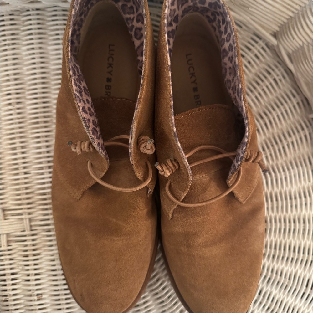 Lucky Brand Women's Brown Leather Suede Boots
